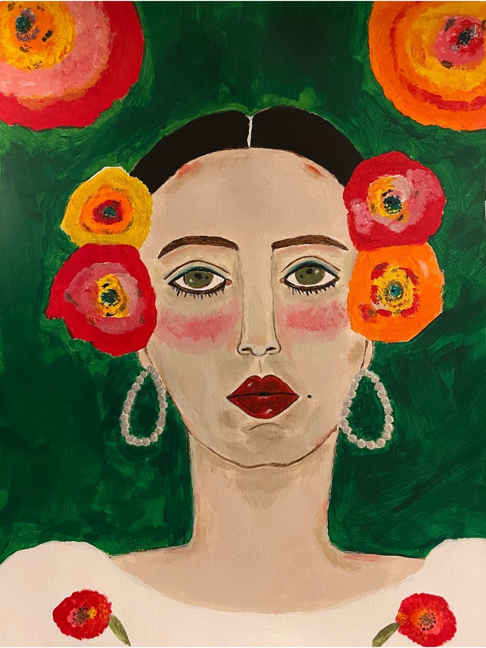 WEEKEND SALE! Original art painting of a Frida Kahlo inspired woman